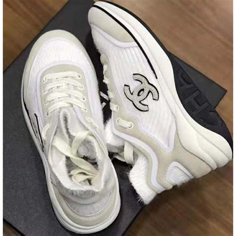 calfskin white sneakers chanel|gray chanel sneakers.